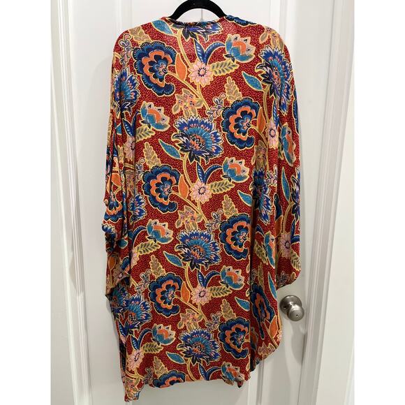 NEW Anthropologie Andersen & Lauth Red Astrid Kimono Bohemian Style Sz O/S - Picture 9 of 11
